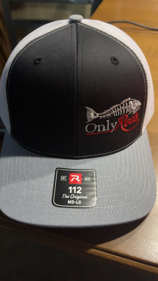 Black & White Left Side Panel Embordered OnlyReds Richardson 112 Snap Backs