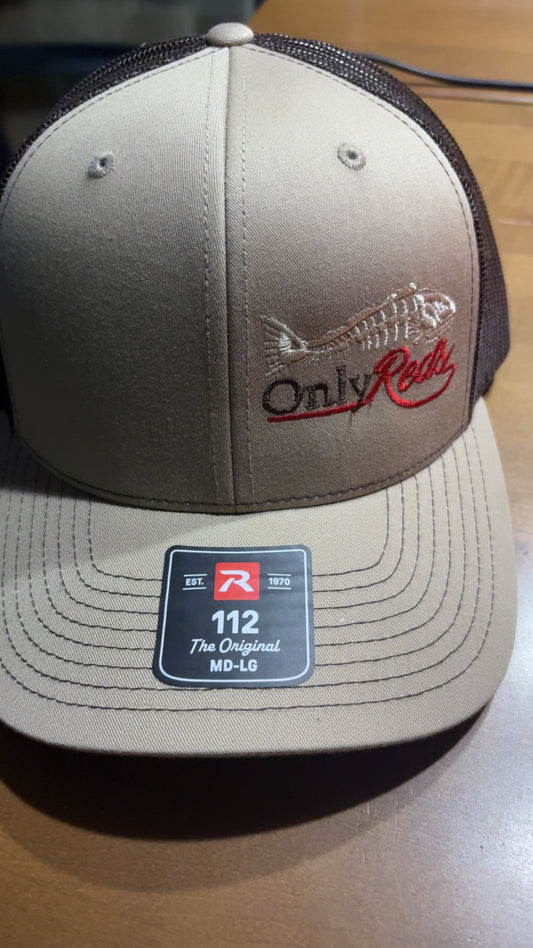 Light Brown & Black Left Side Panel Embordered OnlyReds Richardson 112 Snap Backs